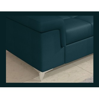 Canapé d’angle convertible PALAZZO 4 places bleu foncé – angle gauche avec 1 coussin 