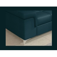 Canapé d’angle convertible PALAZZO 4 places bleu foncé – angle gauche avec 1 coussin 