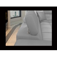 Canapé d’angle convertible PALAZZO 4 places gris clair – angle gauche avec 1 coussin 