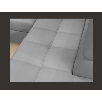 Canapé d’angle convertible PALAZZO 4 places gris clair – angle gauche avec 1 coussin 