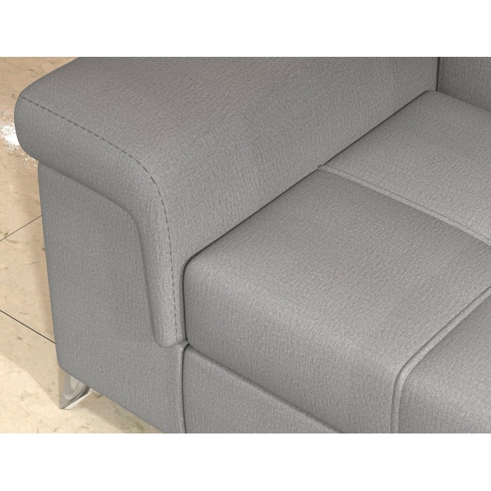 Canapé d’angle convertible PALAZZO 4 places gris clair – angle gauche avec 1 coussin 