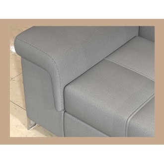 Canapé d’angle convertible PALAZZO 4 places gris clair – angle gauche avec 1 coussin 