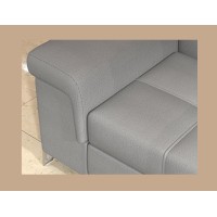 Canapé d’angle convertible PALAZZO 4 places gris clair – angle gauche avec 1 coussin 