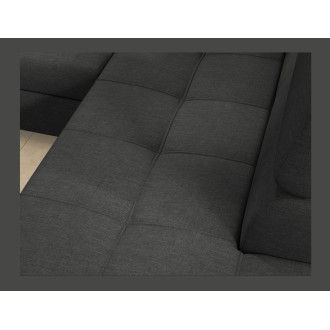 Canapé d’angle convertible PALAZZO 4 places gris foncé – angle gauche avec 1 coussin 