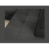 Canapé d’angle convertible PALAZZO 4 places gris foncé – angle gauche avec 1 coussin 
