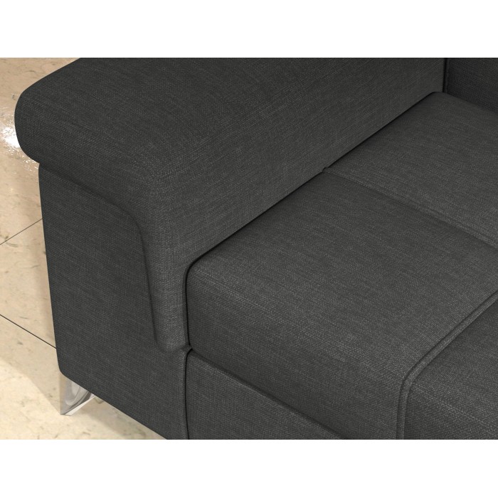 Canapé d’angle convertible PALAZZO 4 places gris foncé – angle gauche avec 1 coussin 