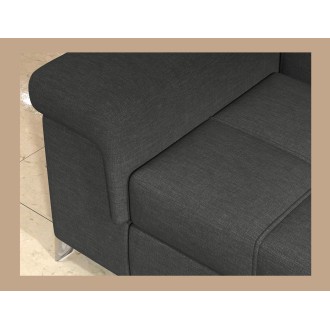 Canapé d’angle convertible PALAZZO 4 places gris foncé – angle gauche avec 1 coussin 