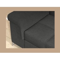 Canapé d’angle convertible PALAZZO 4 places gris foncé – angle gauche avec 1 coussin 
