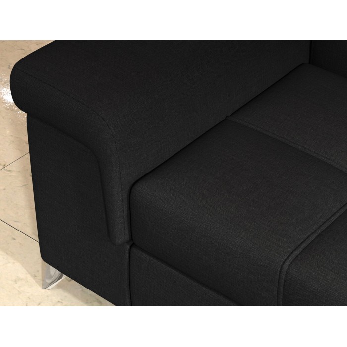 Canapé d’angle convertible PALAZZO 4 places noir – angle gauche avec 1 coussin 