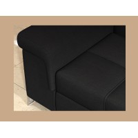 Canapé d’angle convertible PALAZZO 4 places noir – angle gauche avec 1 coussin 