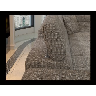 Canapé d’angle convertible PALAZZO 4 places gris et noir – angle gauche avec 1 coussin 