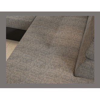 Canapé d’angle convertible PALAZZO 4 places gris et noir – angle gauche avec 1 coussin 