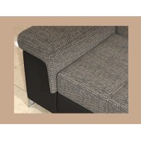 Canapé d’angle convertible PALAZZO 4 places gris et noir – angle gauche avec 1 coussin 