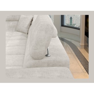 Canapé d’angle convertible PALAZZO 4 places beige – angle droit avec coffre 