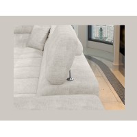 Canapé d’angle convertible PALAZZO 4 places beige – angle droit avec coffre 
