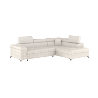 Canapé d’angle convertible PALAZZO 4 places beige – angle droit avec coffre 