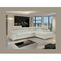 Canapé d’angle convertible PALAZZO 4 places beige – angle droit avec coffre 