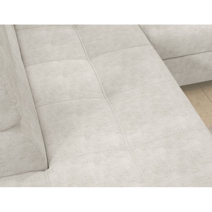 Canapé d’angle convertible PALAZZO 4 places beige – angle droit avec coffre 