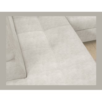 Canapé d’angle convertible PALAZZO 4 places beige – angle droit avec coffre 