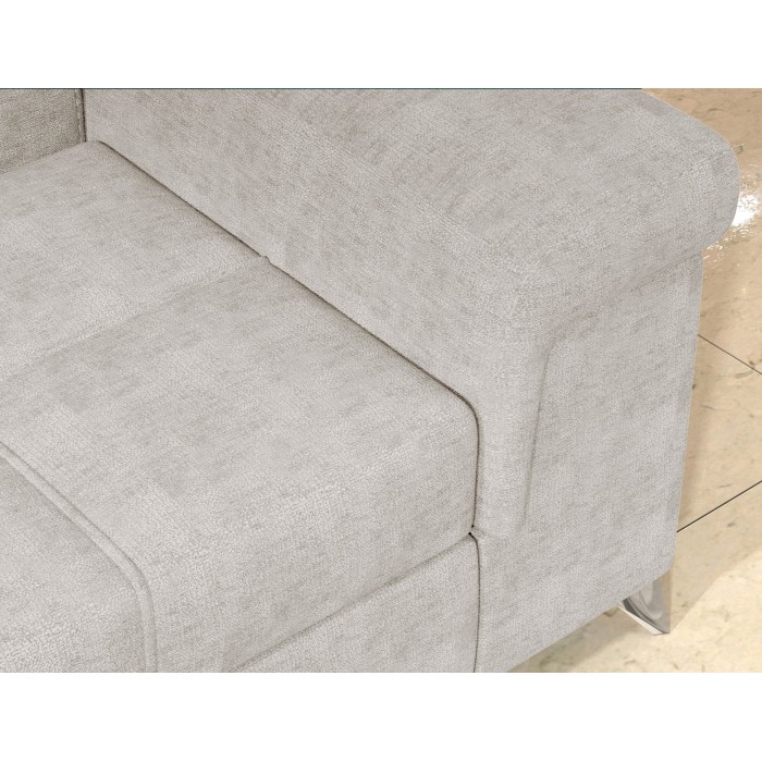 Canapé d’angle convertible PALAZZO 4 places beige – angle droit avec coffre 