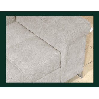 Canapé d’angle convertible PALAZZO 4 places beige – angle droit avec coffre 