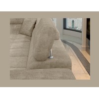 Canapé d’angle convertible PALAZZO 4 places beige – angle droit avec coffre 