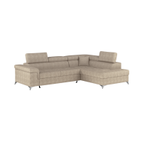 Canapé d’angle convertible PALAZZO 4 places beige – angle droit avec coffre 