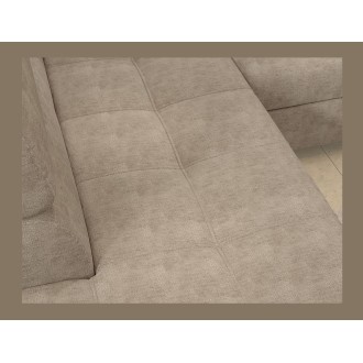 Canapé d’angle convertible PALAZZO 4 places beige – angle droit avec coffre 