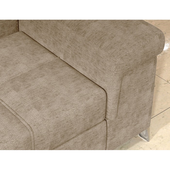 Canapé d’angle convertible PALAZZO 4 places beige – angle droit avec coffre 