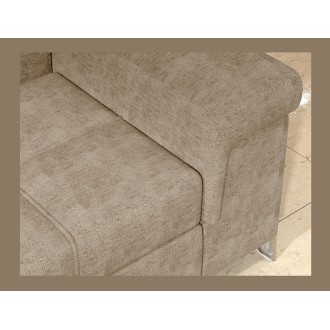 Canapé d’angle convertible PALAZZO 4 places beige – angle droit avec coffre 