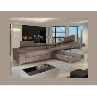 Canapé d’angle convertible PALAZZO 4 places marron – angle droit avec coffre 