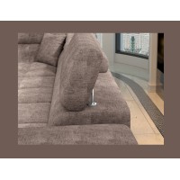 Canapé d’angle convertible PALAZZO 4 places marron – angle droit avec coffre 