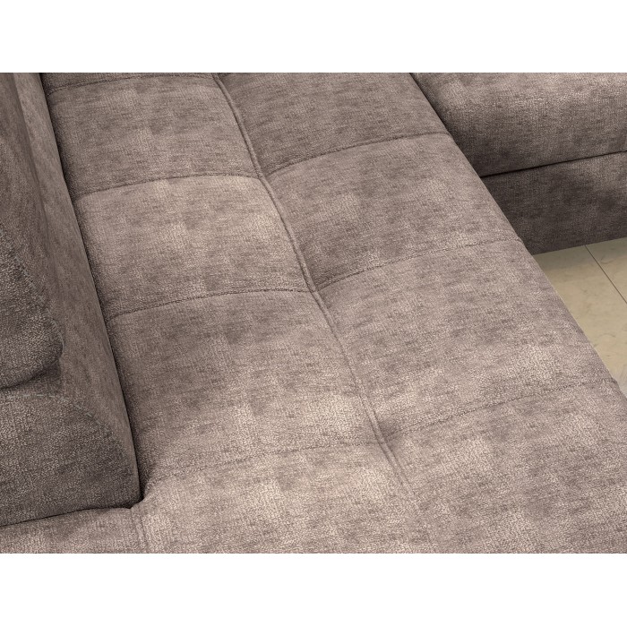 Canapé d’angle convertible PALAZZO 4 places marron – angle droit avec coffre 