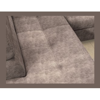 Canapé d’angle convertible PALAZZO 4 places marron – angle droit avec coffre 
