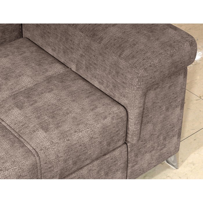 Canapé d’angle convertible PALAZZO 4 places marron – angle droit avec coffre 