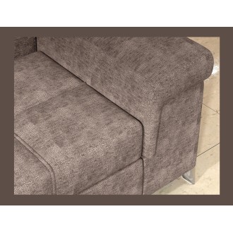 Canapé d’angle convertible PALAZZO 4 places marron – angle droit avec coffre 