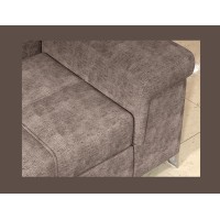 Canapé d’angle convertible PALAZZO 4 places marron – angle droit avec coffre 