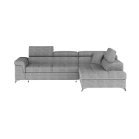 Canapé d’angle convertible PALAZZO 4 places gris – angle droit avec coffre 
