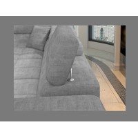 Canapé d’angle convertible PALAZZO 4 places gris – angle droit avec coffre 