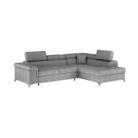 Canapé d’angle convertible PALAZZO 4 places gris – angle droit avec coffre 