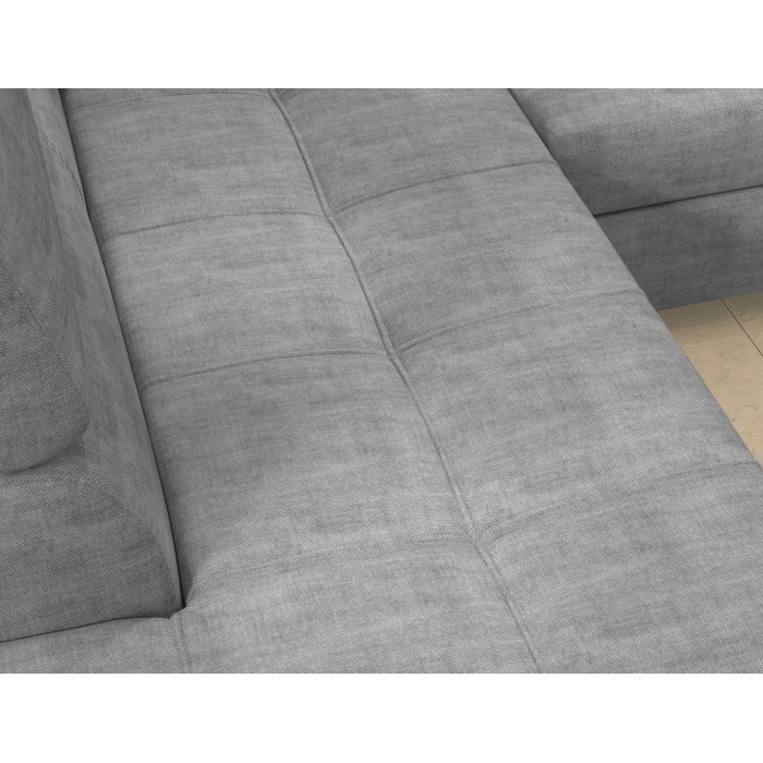 Canapé d’angle convertible PALAZZO 4 places gris – angle droit avec coffre 