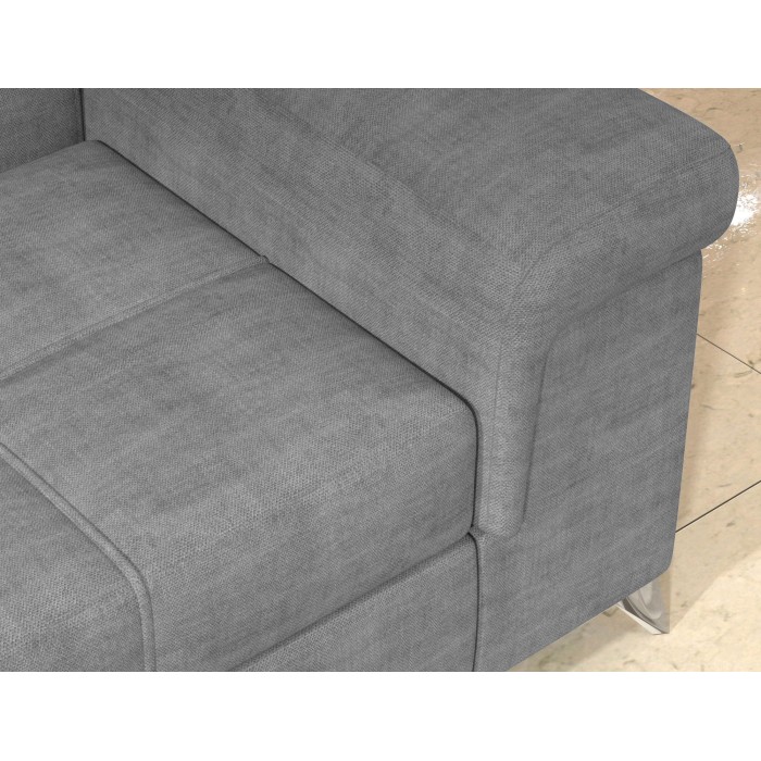 Canapé d’angle convertible PALAZZO 4 places gris – angle droit avec coffre 