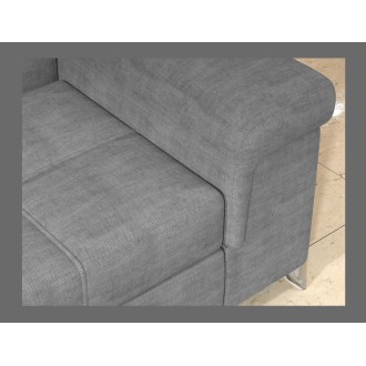 Canapé d’angle convertible PALAZZO 4 places gris – angle droit avec coffre 