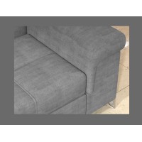 Canapé d’angle convertible PALAZZO 4 places gris – angle droit avec coffre 