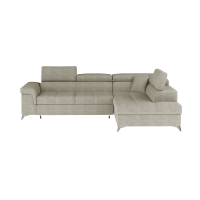 Canapé d’angle convertible PALAZZO 4 places beige – angle droit avec coffre 