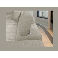 Canapé d’angle convertible PALAZZO 4 places beige – angle droit avec coffre 