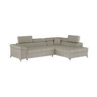 Canapé d’angle convertible PALAZZO 4 places beige – angle droit avec coffre 
