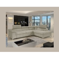 Canapé d’angle convertible PALAZZO 4 places beige – angle droit avec coffre 