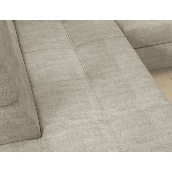 Canapé d’angle convertible PALAZZO 4 places beige – angle droit avec coffre 