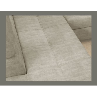 Canapé d’angle convertible PALAZZO 4 places beige – angle droit avec coffre 